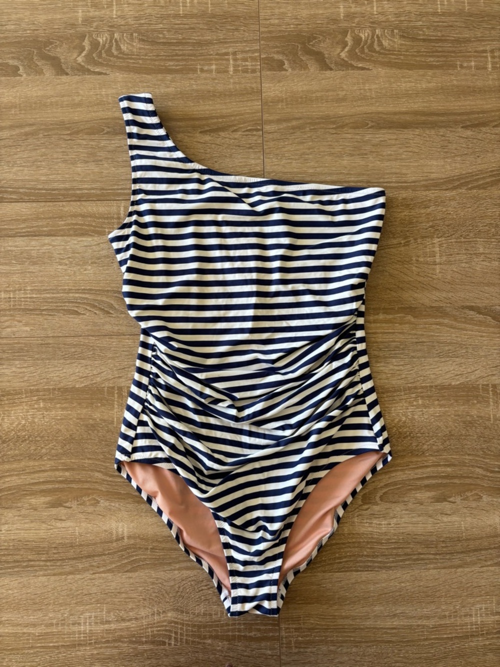 J.Crew Sleek Ruched One-Shoulder One-Piece Swimsuit size 12